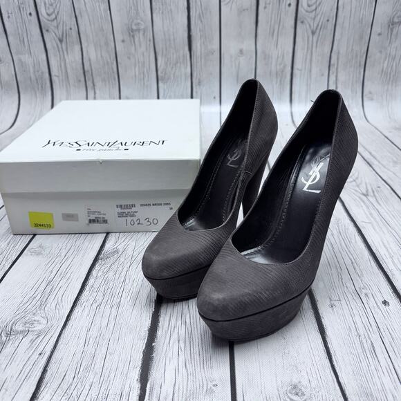 Yves Saint Laurent Rive Gauche Aliama Pump Brown Coffee Size 38 (US 7 1/2) - Picture 1 of 9